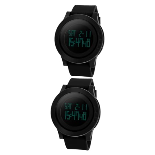 LIFKOME 2stücke Männer Sportuhr Digital Multifunktionsuhr Mit Silikonarmband Für Outdoor-aktivitäten Mit Kalender Alarm Stoppuhr Und Hintergrundbeleuchtung von LIFKOME