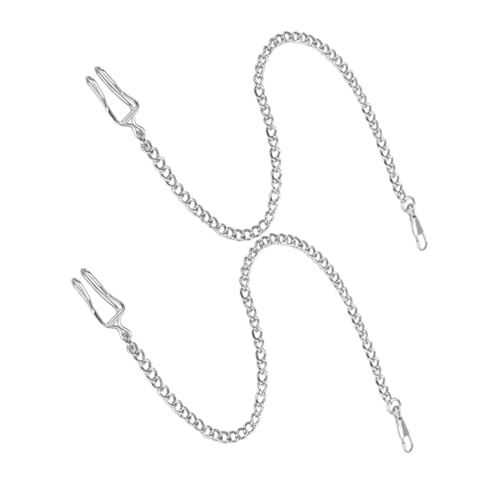 LIFKOME 2stücke Vintage-taschenuhrkette Mit Kette Für Herren Silberfarben Schmuckherstellungsketten Brillenketten Taschenuhrketten Halsketten Armbänder Schlüsselanhänger Geldbörsenkette Br von LIFKOME