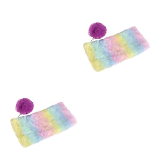 LIFKOME 2stücke Rainbow Plüsch Federmäppchen Mit Großem Fassungsvermögen Tragbare Aufbewahrungstasche Für Schulsachen Und Schreibwaren Plüschball von LIFKOME