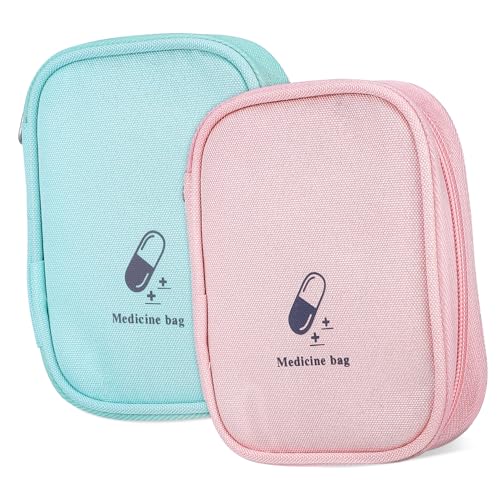 LIFKOME 2stücke Reise Medizinaufbewahrungstasche Tragbare Notfall Medizin Organizer Kompakte Und wasserdichte Medikamententasche Rosa Und Grün von LIFKOME
