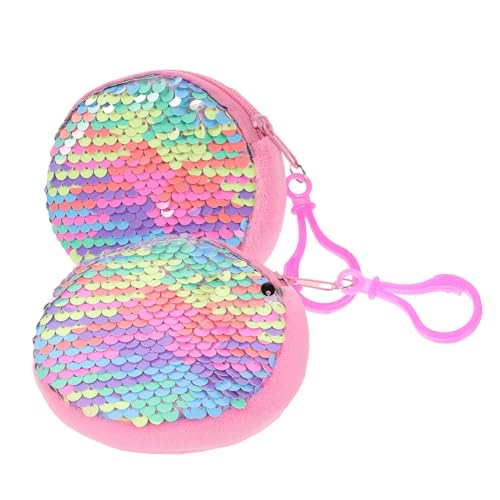 LIFKOME 2stücke Rund Geldbörse Damen Glitzer Clutch Große Kapazität Geldbeutel Mit Pailletten Pastellfarben Für Alltag Und Besondere Anlässe von LIFKOME