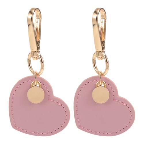 LIFKOME 2stücke Schlüsselanhänger aus Leder in Herzform süßer Schlüsselanhänger Autoschlüsselhalter Zubehör Handtasche Tasche Rucksack Charm-Dekoration für Frauen von LIFKOME