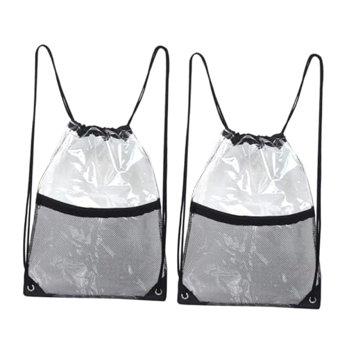 LIFKOME 2stücke Wasserdichter Netzbeutel Mit Kordelzug Transparente Reise-Organizer-Tasche Einkaufsnetz Für Fitnessstudio Schwimmen Reisen Und Outdoor-aktivitäten von LIFKOME