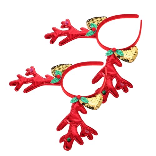LIFKOME 2stücke Weihnachts Rentier Geweih Haarreif Lustiges Bequemes Damenaccessoire Für Festlichkeiten Mit Süßen Reindeer Ohren Für Partys Und Feiern von LIFKOME