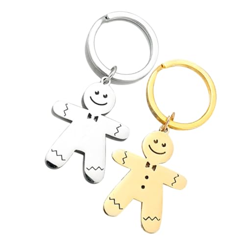 LIFKOME 2stücke Weihnachts Schlüsselanhänger Aus Lebkuchenmann Schlüsselringe Für Taschen Rucksäcke Für Weihnachten Neujahr Und Geburtstagsfeiern von LIFKOME