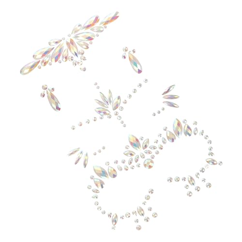 LIFKOME 3 Blätter Glow in The Dark Gesichtsglitzer Fluoreszierende Strasssteine Aufkleber für Halloween Festival Karneval Selbstklebende Leuchtende Gesichtsjuwelen für Party Make Up von LIFKOME