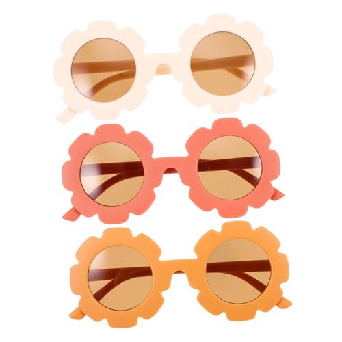 LIFKOME 3 Paar Kindersonnenbrillen Sonnenblumen Sonnenbrillen Für Kleinkinder Kleine Für Die Form Von Mädchen Sonnenbrillen Kleinkind Polarisierte Blumen von LIFKOME