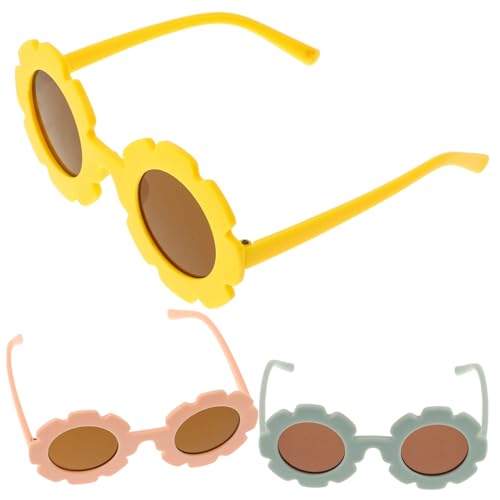 LIFKOME 3 Paar Sonnenbrillenrahmen Kleinkind Sonnenbrille Lustige Sonnenblume Sonnenbrille Form von LIFKOME