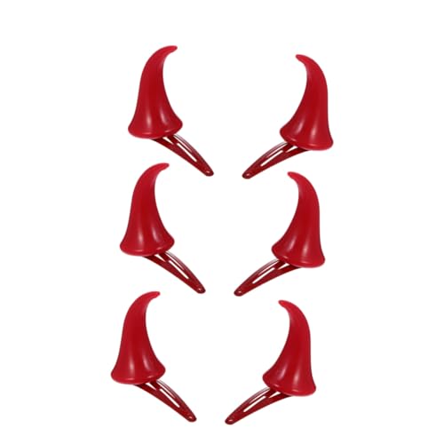 LIFKOME 3 Paare Halloween Haarspangen in Hörnerform Rote Teufelshorn Haarklammern für Frauen und Leichte Halloween Kopfschmuck Accessoires für Kostümpartys Einfach zu Befestigen und von LIFKOME