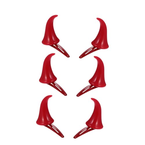 LIFKOME 3 Paare Halloween Teufelshorn Haarklammern Rotes Oxhorn Design Faszinierende Haarspangen Für Frauen Mädchen Kostüm Party Zubehör von LIFKOME