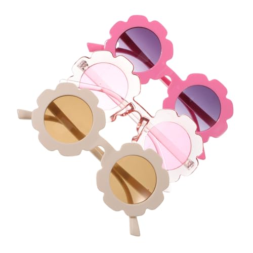 LIFKOME 3 Paare Sonnenbrillen Sonnenblumen Motiv Leicht und Kompakt Lustige Partybrille für Jungen Mädchen Geschenkidee Uv-schutz Modisch und Bequem von LIFKOME