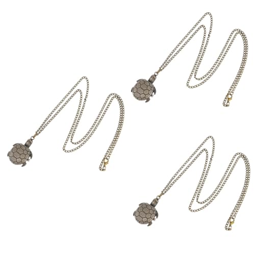 LIFKOME 3stücke Retro Tortoise Pocket Watch Aus Kreative Hängende Uhr Für Damen Und Herren Vintage Design Als Für Familie Und Freunde von LIFKOME
