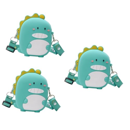 LIFKOME 3stücke Silikon Umhängetasche Stylischer Aufbewahrungsbeutel Für Münzen Und Wechselgeld Cartoon Design Grün von LIFKOME
