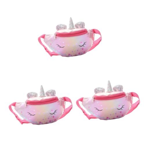 LIFKOME 3 STK Einhorn-Gürteltasche Einhorn-Tasche Einhorntasche für kleine Mädchen Reise-Hüfttasche Umhängetasche Mädchen Hüfttasche Kindertasche draussen einstellen Reisen PU-Leder von LIFKOME