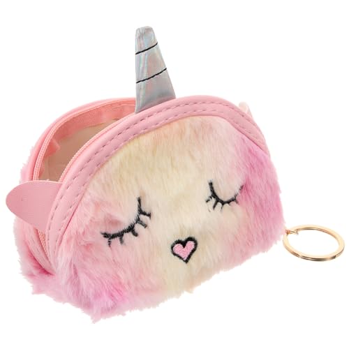 LIFKOME 3stücke Plüsch Einhorn Münzbeutel Für Damen Rosa Geldbörse Für Mädchen Für Reisen Shopping Multifunktionale Kosmetiktasche Niedliches Design Für Charmante Auftritte von LIFKOME