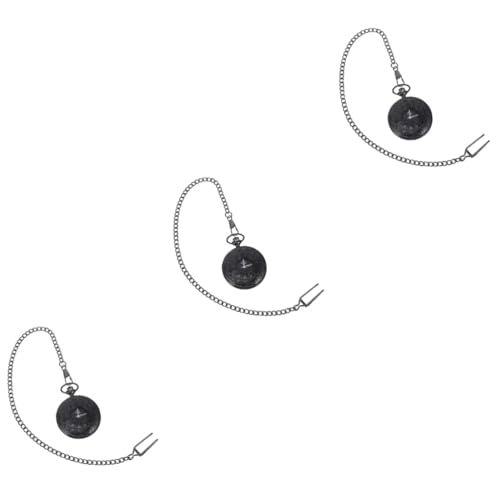 LIFKOME 3stücke Retro Dual Display Taschenuhr Mit Römischen Und Arabischen Ziffern Steampunk Design Schwarz Mit Dicker Kette Für Männer Und Frauen Perfektes Für Besondere Anlässe von LIFKOME