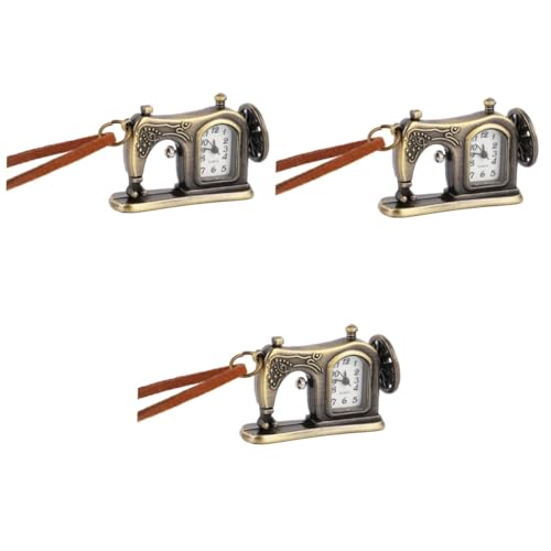 LIFKOME 3stücke Retro Taschenuhr Im Kreativen Nähmaschinen-Design Dekorative Schlüsselanhänger-Uhr Für Langlebige Hängenuhr Für Schmuck Und Accessoires Für Besondere Anlässe von LIFKOME