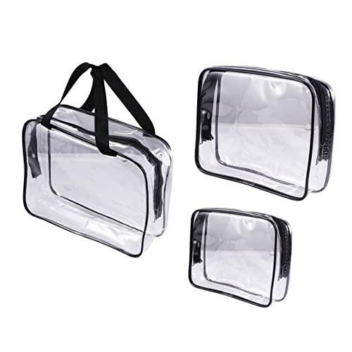 LIFKOME 3 STÜCKE Teiliges Wasserdichtes Kosmetiktaschen Transparent PVC Kulturbeutel mit Reißverschluss Tragbare Make Up Taschen für Damen Herren Reise Camping Organizer von LIFKOME