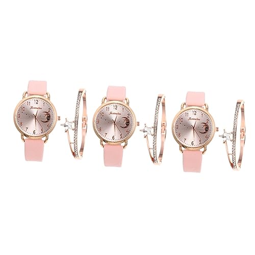 LIFKOME 3sätze Damen Armbanduhr Mit Mond Und Sternendesign Mit Handgelenkband Und Armband Uhr Für Frauen Für Festivals Und Besondere Anlässe von LIFKOME