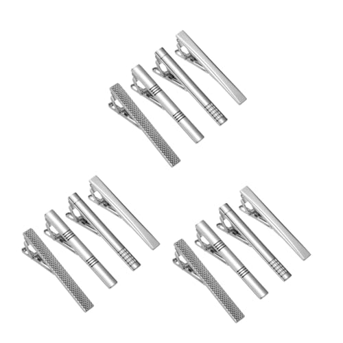 LIFKOME 3 Sätze Krawattenklammern Punkzubehör Schnalle Clip Krawattennadel Hemdklammer, Krawattenklammer Anzug Krawattenklammer Minimalistischer Krawattenclip Silber Kupfer 4 Stück * 3 von LIFKOME