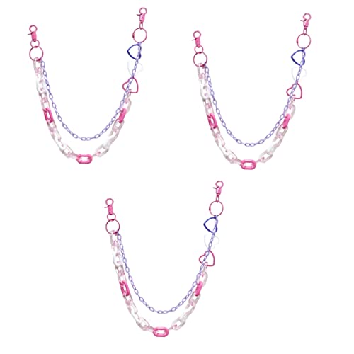 LIFKOME 3 Stck. Buntes Liebeshosenkette Taille Performance-Hosenkette Jeanskette für Damen Kleidungszubehör tanzende Kette Hüftkette Kette für Jeans Acryl Colorful von LIFKOME