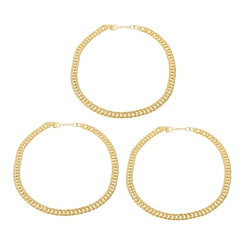 LIFKOME 3 Stück Exaggerated Simulation Necklace Teiliges Hip Hop Schmuckkette für Party Herren Modischer Schmuck mit Hochglanzpolierter Oberfläche und Auffälligem Punk Style von LIFKOME