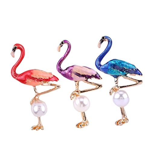LIFKOME 3stücke Flamingo-brosche Rot Blau Filigrane Legierungsclips Kleider Und Kostümbroschen Für Frauen Mädchen Party Und Hochzeitsschmuck von LIFKOME