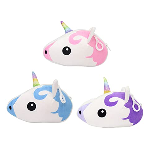 LIFKOME 3stücke Schicke Einhorn-geldbörse Cartoon Mini Plüsch Mädchen Aufbewahrungstasche Mit Glatten Nähten Und Leichtem Design Für Lippenstift Handys Und von LIFKOME