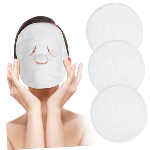 LIFKOME 3 Stück Gesichtsmaske Handtücher Wiederverwendbare Dampfhandtücher für Gesichtsbehandlungen Verstellbare Bänder Universelles Design Leicht zu Reinigen Komfortables Material für von LIFKOME