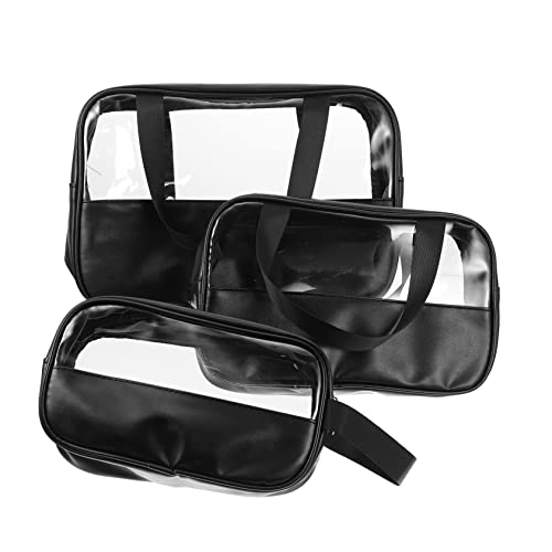 LIFKOME 3 Stück Großes Teiliges Wasserdichtes Kosmetikset Transparent Kulturbeutel mit Reißverschluss Langlebig Geräumig Praktische Reise Kosmetiktasche für Damen und Herren von LIFKOME