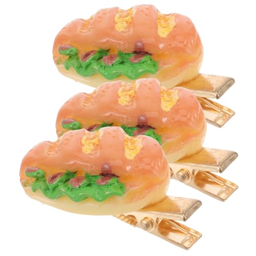 LIFKOME 3 Stück Kreative Haarklammern Imitation Lebensmittel Haarspangen Mädchen Leicht Haltbar Modische Haarschmuck für Lange Kurze Haare von LIFKOME