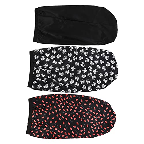 LIFKOME 3 Stück Lange Satin Schlafhaube für Damen Elastische Haarhaube Haarschutzmütze Schützend für Lockiges Haar mit Gummiband von LIFKOME