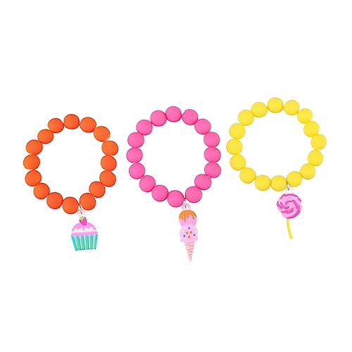 LIFKOME 3 Stück Macaron Kinder Handperlen Armband Für Kinder Kinder Armband Charm Perlen Armband Für Mädchen Kleinkind Armbänder Lutscher Anhänger Perlen Armband Armbänder Für von LIFKOME