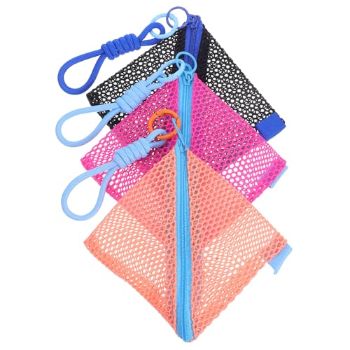 LIFKOME 3 Stück Mini-Geldbörsen mit Reißverschluss, Netztaschen, kleine tragbare Geldbörse für Kreditkarten, gefaltete Geldscheine, Ausweise, Schlüssel, Kopfhörer, Lippenstift von LIFKOME
