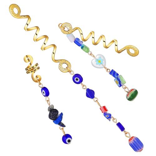 LIFKOME 3stücke Haaranhänger Für Zöpfe Haarschmuck Haaraccessoires Spiralförmige Dreadlock-perlen Aus Metalllegierung Haar Styling Charms Flechten Dekore von LIFKOME