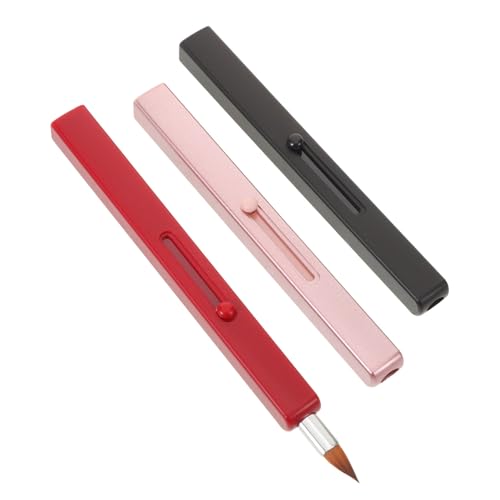 LIFKOME 3 Stück Retraktabler Lippenpinsel mit Schutzkappe Doppelendig Nylon Lippenapplikator Kompakt und Tragbar für Präzise Lippenstift Gloss-anwendung für Damen und Mädchen Unterwegs von LIFKOME