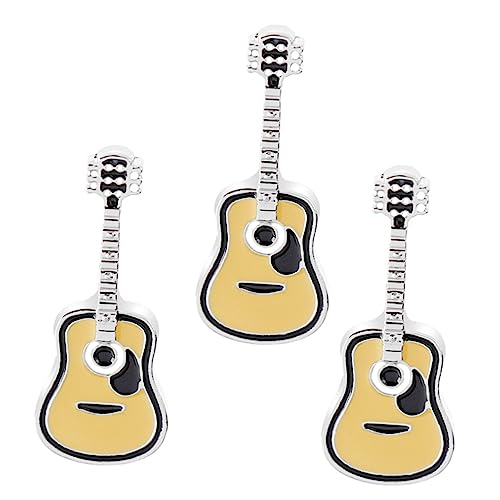 LIFKOME Mode Punk Gitarre Form Revers Brosche Pin 3 Stücke Emaille Gitarre Revers Pin Brosche von LIFKOME