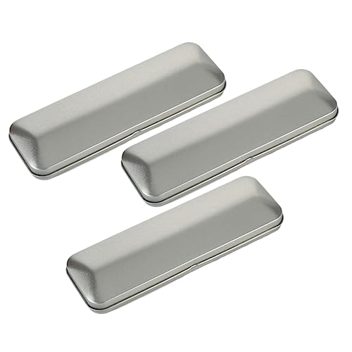 LIFKOME 3 Stück Stiftetui Metall Rechteckige Klapp Dose für Büro und Schule Organizer für Stifte und Schreibwaren Langlebig und Praktisch von LIFKOME