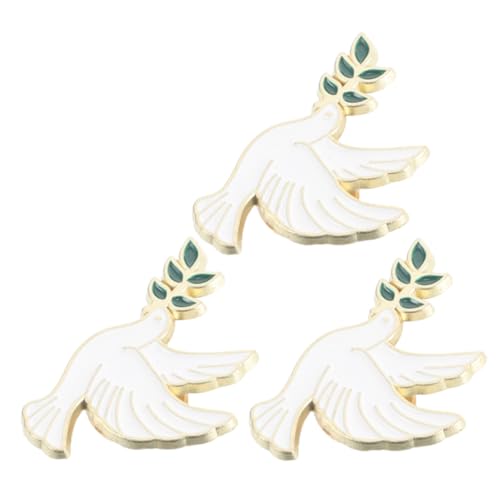 LIFKOME 3 Stück Taubenbroschen mit Olivenzweig Stilvolle Friedens Anstecknadeln aus Leichte Vintage Dove Pins für Kleidung Rucksäcke Accessoires Eleganter Schmuck für Damen und Herren von LIFKOME