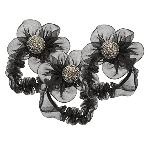 LIFKOME 3 Stück Teiliges Blumen Haargummis für Damen Wasserdichte Haarbänder mit Strass Haarschmuck für Haartypen für Partys und Besondere Anlässe von LIFKOME