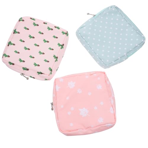 LIFKOME 3 Stück Teiliges Damenbinden Aufbewahrungstasche aus Strapazierfähigem Tragbarer Organizer für und Hygieneartikel Kompakt für Reisen und Alltag mit Modischem Mustermix von LIFKOME