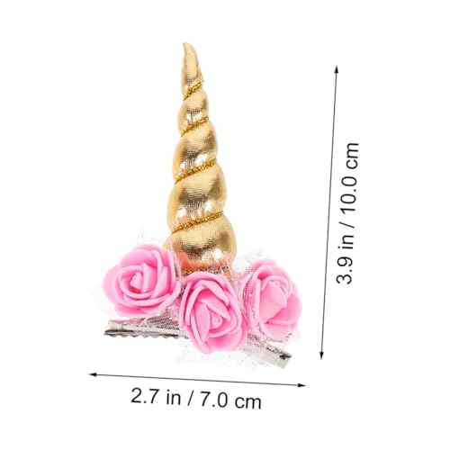 LIFKOME 3 Stück Teiliges Einhorn Haarnadel für Mädchen Niedliche Haarspangen mit Horn Design Schonend und Langlebig für Party Haarschmuck und Vielseitige Frisuren Goldfarben von LIFKOME