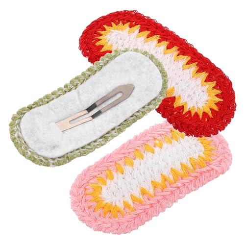 LIFKOME 3 Stück Teiliges Handgefertigter Wollener Blumen haarspangen Weiche Gestrickte Haarklammern Niedliches Haarschmuck accessoire für Damen Geeignet für Schule Party und Alltag von LIFKOME