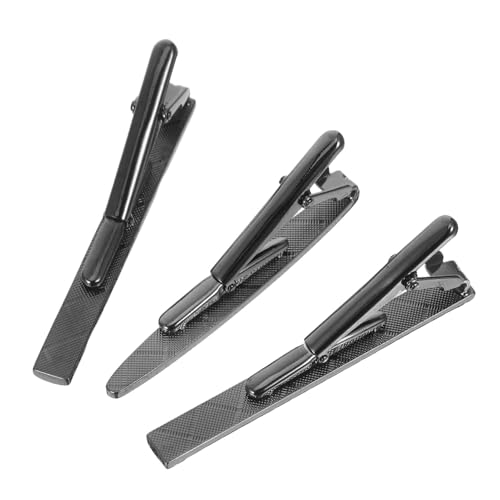 LIFKOME 3 Stück Teiliges Herren Krawattenklammern Business Klammern Schwarz Graviert Kupfer Necktie Bars Vielseitig für Hochzeit Büro Meeting und Formelle Anlässe von LIFKOME