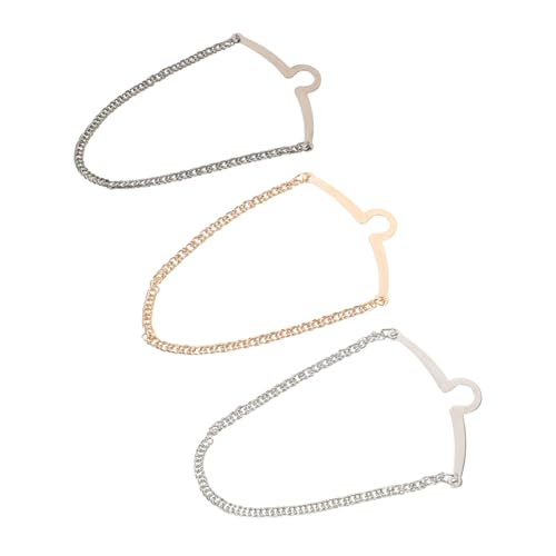 LIFKOME 3 Stück Teiliges Kupfer Krawattenketten mit U-form Clips Kratzfeste Herren Krawattenkette für Business Hochzeit Anzug Hemd Zubehör von LIFKOME