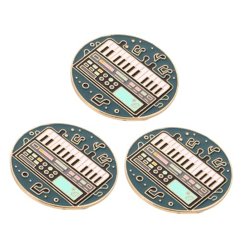 LIFKOME 3 Stück Teiliges Musik-instrument Anstecknadel aus Legierung mit Emaille Langlebige Miniatur Gitarre und Schlagzeug Brosche Vielseitig Tragbar als Stilvolles Accessoire für Damen von LIFKOME