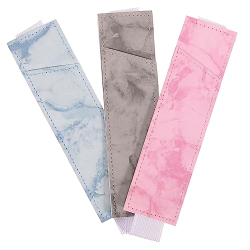LIFKOME 3 Stück Teiliges Notizbuch Stifthalter mit Elastischem Band PU Stiftetui Marmor Design Rosé Blau für Elegantes Schreiben und Praktische Aufbewahrung von LIFKOME