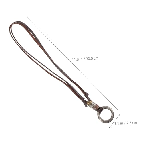 LIFKOME 3 Stück Teiliges Retro Doppelkreis Lederband Halskette für Damen Herren Langlebige Braune Lederschnur mit Einzigartigem Ring design Vielseitig Kombinierbar für Alltag und Geschenk von LIFKOME
