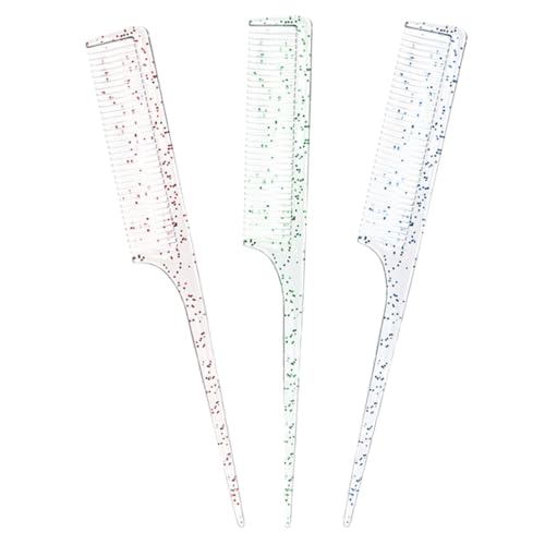 LIFKOME 3 Stück Teiliges Transparenter Rattenschwanzkämme aus Kunststoff Präziser Haarstyling und Partierkamm für Damen und Herren Entwirrt Schonend für Zuhause und Professionelle von LIFKOME