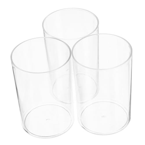 LIFKOME 3 Stück Teiliges Transparentes Acryl Stifthalter Klarer Multifunktionaler Organizer für Büro Schule und Makeup Pinsel Robuster Langlebiger Schreibtisch Aufbewahrungscup für Stifte von LIFKOME